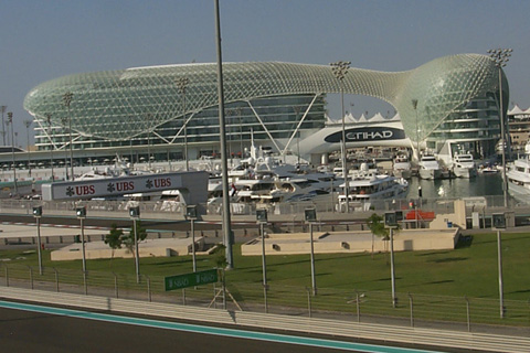 Yas Viceroy Hotel in Middle of Yas Marina Circuit