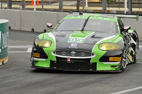 Jaguar XKR GT driven by Bruno Junqueira and Kenny Wilden in Action