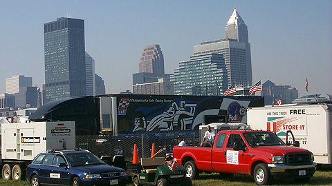 Various Support Vehicles and Skyline