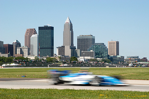Cleveland Skyline w/Race Car