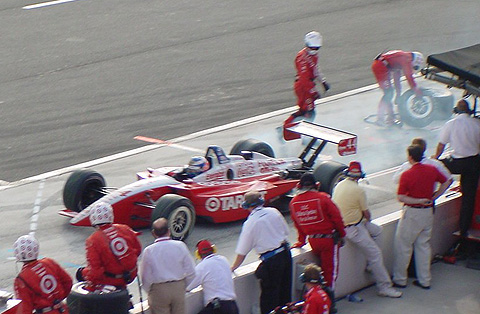 Scott Dixon Pulling Out Of Pits