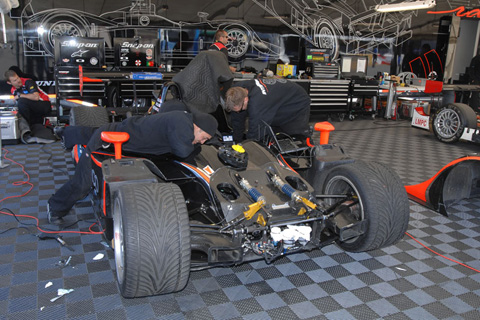 Intersport Mechanics Working on their LMP #37 Car