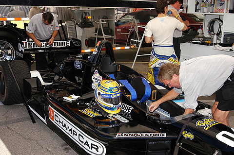 Champ Car Crew Working on Two-Seater