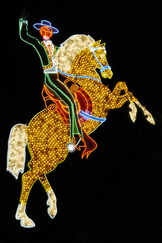 The Famous Cowboy on a Horse Neon Sign