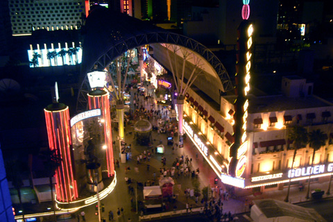 The Freemont Street Experience at Night