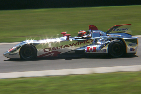 DeltaWing LM12 LMP1 Driven by Andy Meyrick and Katherine Legge in Action