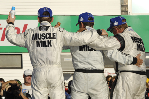 CytoSport Muscle Milk Team Celebrating Win
