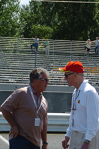 Mario Andretti and Paul Newman Talking Car