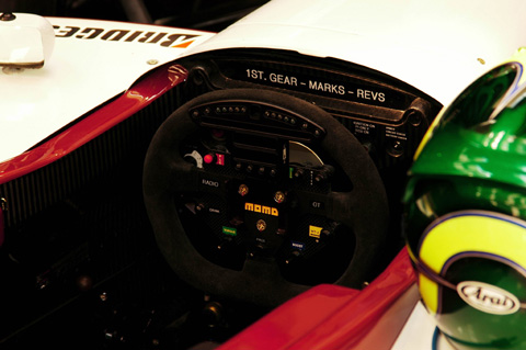 Closeup of Steering Wheel in Newman-Haas