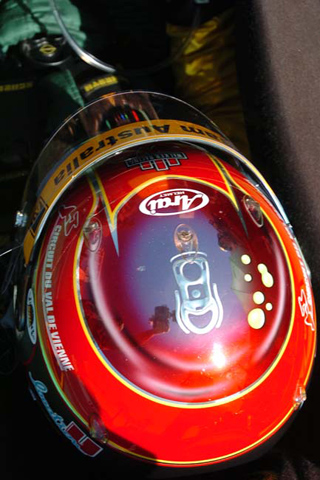 Top Side View of Simon Pagenaud's Helmet