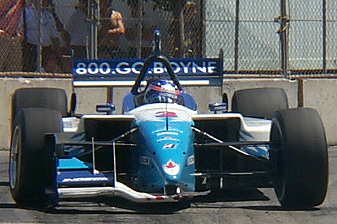 Paul Tracy in Action Without Left Front Wing