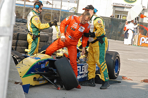 Tonis Kasemets Being Helped Out Of Car
