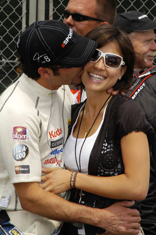 Alex Tagliani Gives Wife Bronte a Kiss