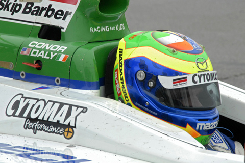 Conor Daly in Car w/Helmet On